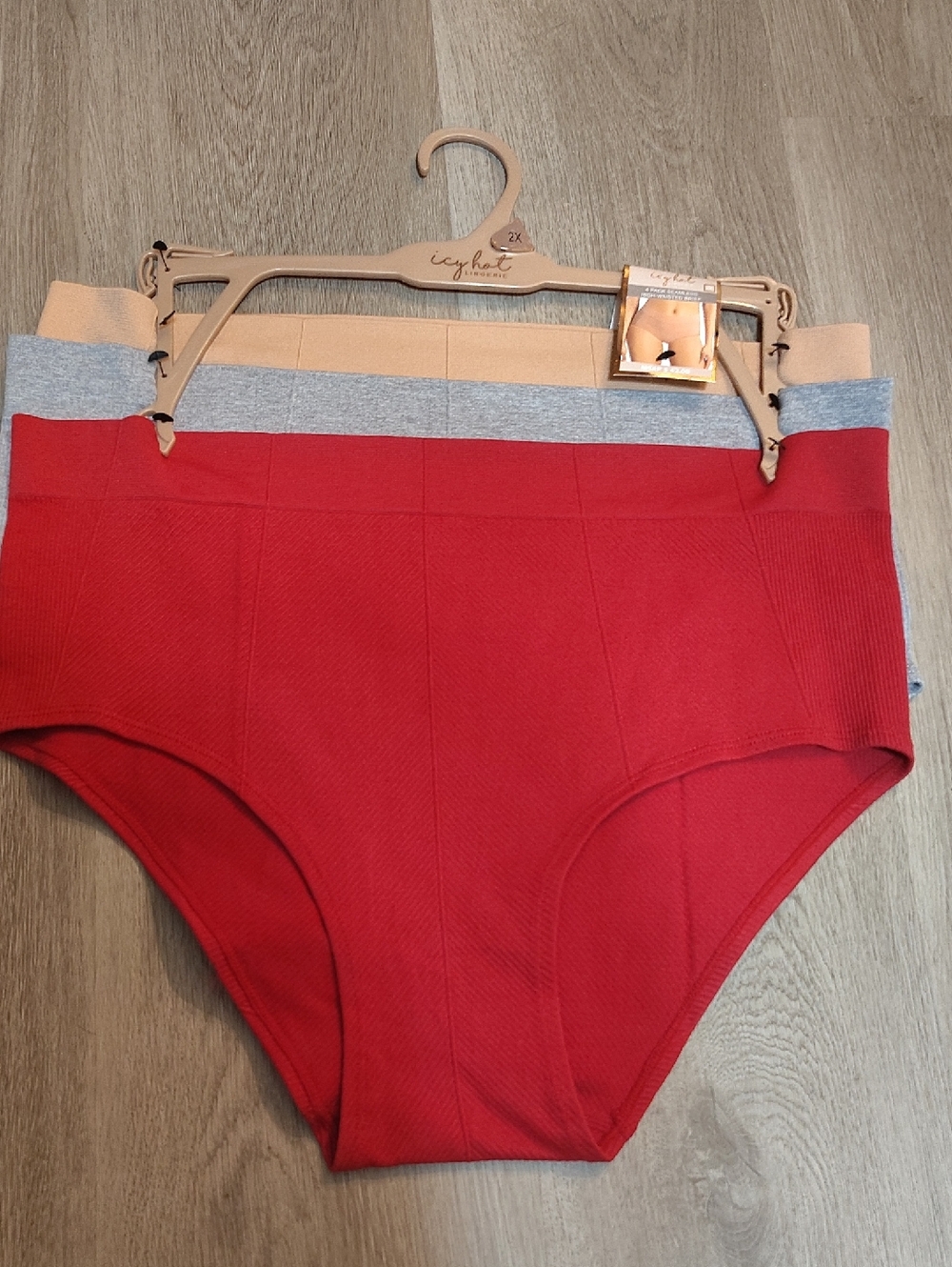 🆕3 PC Seamless High-Waist Briefs - Red, Gray, Nude(3-Pack)